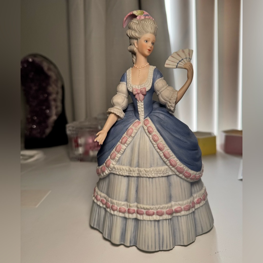 Vintage Lenox 1980s Governor's Garden Party Fine Bisque Porcelain Lady Figurine